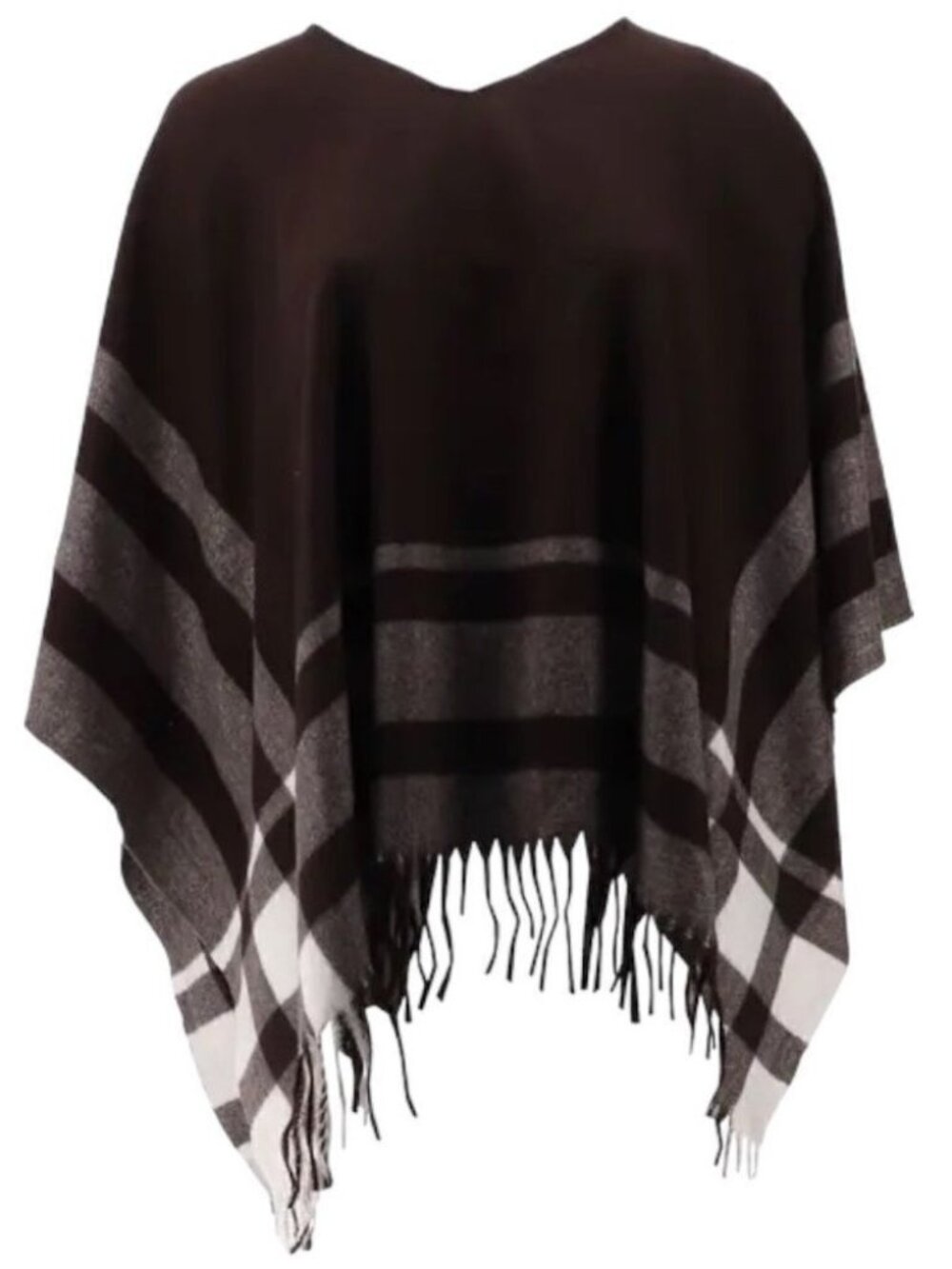 Belle by Kim Gravel Soft Flannel Poncho with Fringe